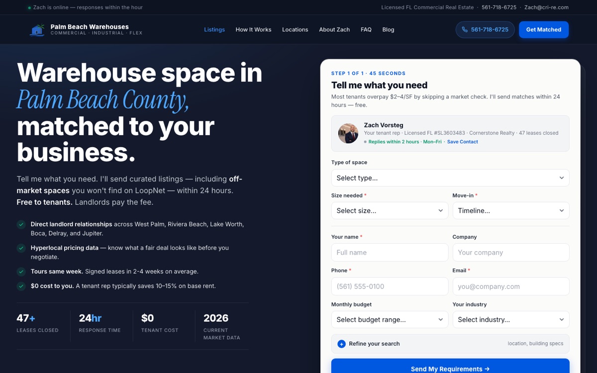 Palm Beach Warehouses — screenshot